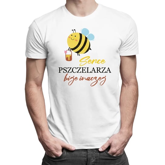 Koszulkowy, Koszulka męska, Serce pszczelarza bije inaczej dla pszczelarza, rozmiar S Koszulkowy
