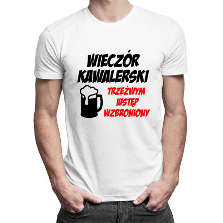 Koszulkowy, Koszulka męska, Wieczór kawalerski - trzeźwym wstęp wzbroniony, rozmiar XXXL Koszulkowy