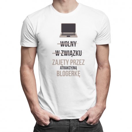 Koszulkowy, Koszulka męska, Wolny W związku Zajęty przez atrakcyjną blogerkę, rozmiar M Koszulkowy