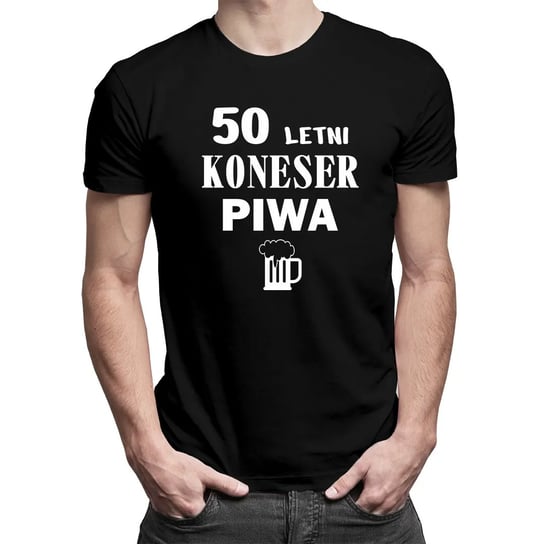 Koszulkowy, Koszulka męska z nadrukiem, 50 letni koneser piwa, rozmiar S Koszulkowy