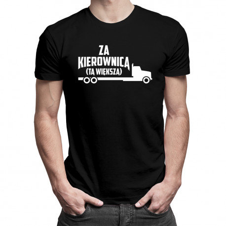 Koszulkowy, Koszulka męska, Za kierownicą - tą większą, rozmiar XXL Koszulkowy
