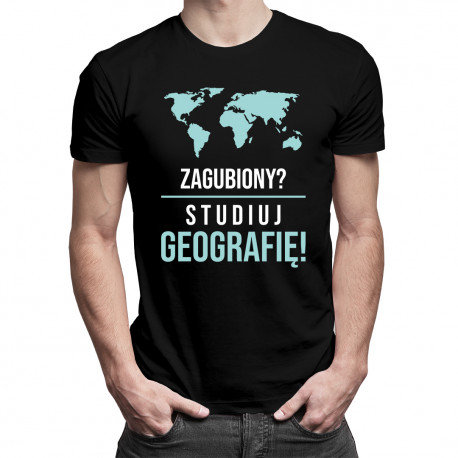 Koszulkowy, Koszulka męska, Zagubiony? Studiuj geografię!, rozmiar XXL Koszulkowy