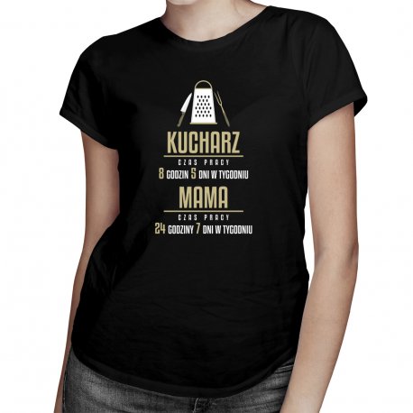Koszulkowy, Koszulka prezent dla mamy, Mama Kucharz - godziny pracy, rozmiar M Koszulkowy