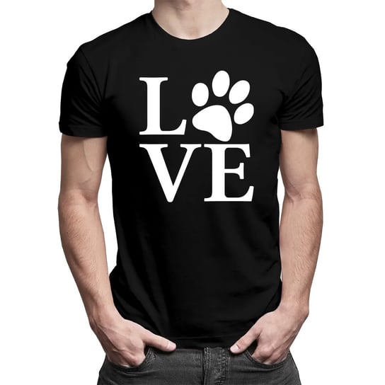 Koszulkowy, Love animals - męska koszulka z nadrukiem, rozmiar S Koszulkowy