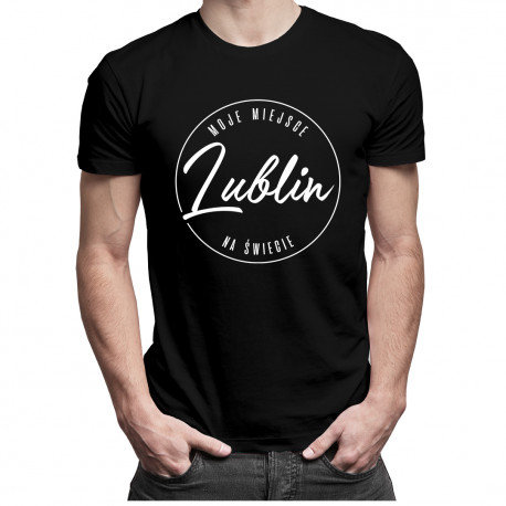 Koszulkowy, Lublin - Moje miejsce na świecie - męska koszulka z nadrukiem, rozmiar XL Koszulkowy