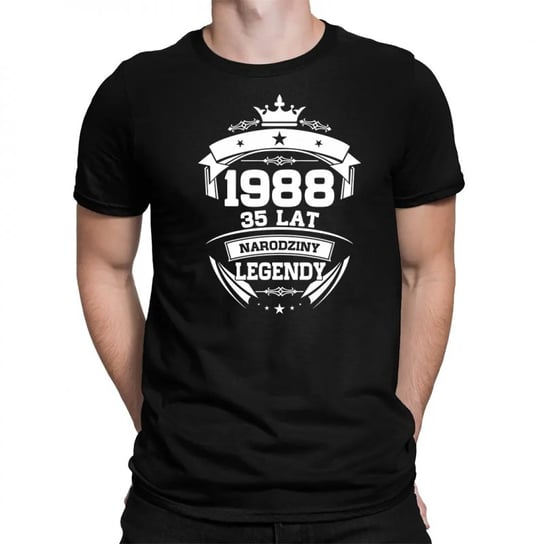 Koszulkowy, Męska Koszulka Na Prezent, 1988 Narodziny Legendy 35 Lat, kolor czarny, rozmiar XXL Koszulkowy