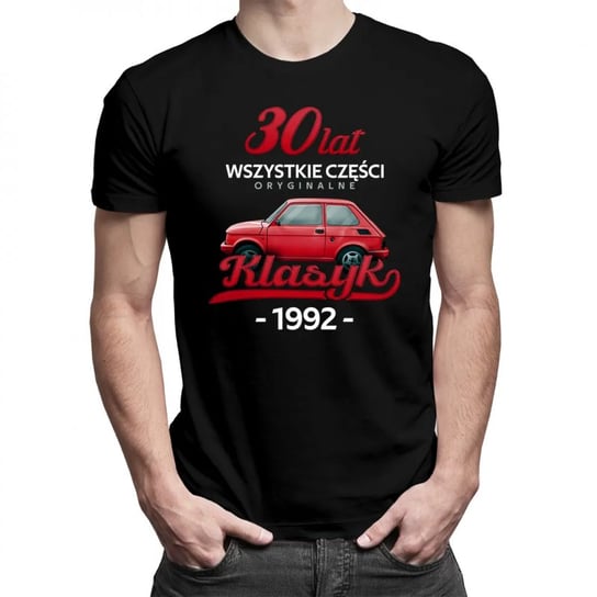 Koszulkowy, Męska koszulka na prezent, 30 Lat Wszystkie części oryginalne Klasyk od 1992, kolor czarny, rozmiar M Koszulkowy