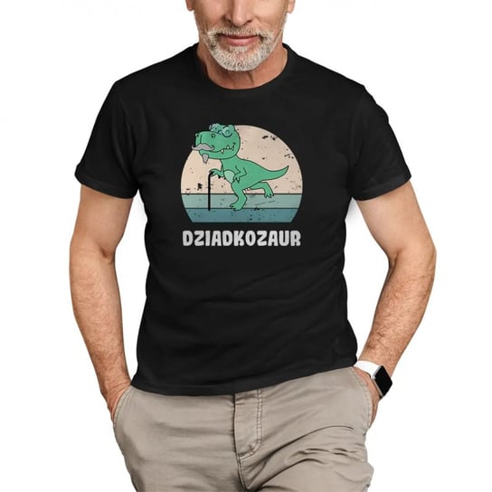Koszulkowy, Męska koszulka na prezent, Dziadkozaur dla dziadka, kolor czarny, rozmiar S Koszulkowy