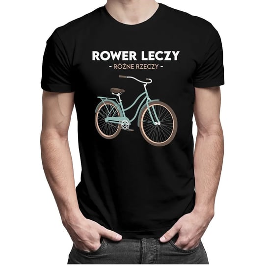 Koszulkowy, Męska koszulka, Rower Leczy Różne Rzeczy, rozmiar L Koszulkowy