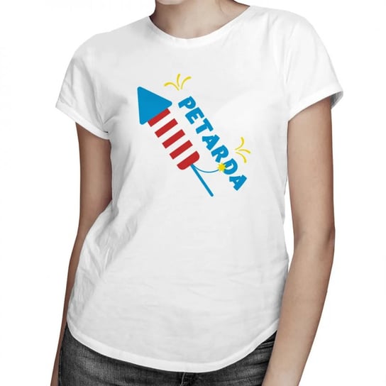 Koszulkowy, Petarda - damska koszulka z nadrukiem, rozmiar S Koszulkowy