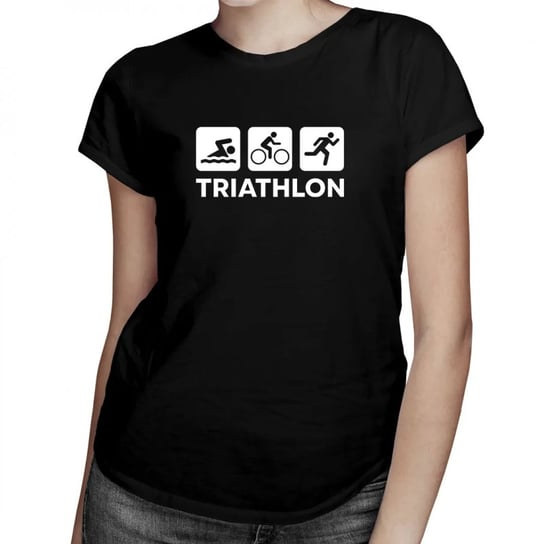 Koszulkowy, Triathlon - damska koszulka na prezent dla triathlonisty, rozmiar M Koszulkowy