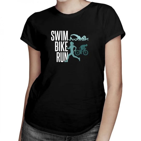 Koszulkowy, Triathlon - swim, bike, run - damska koszulka na prezent dla triathlonisty, rozmiar L Koszulkowy