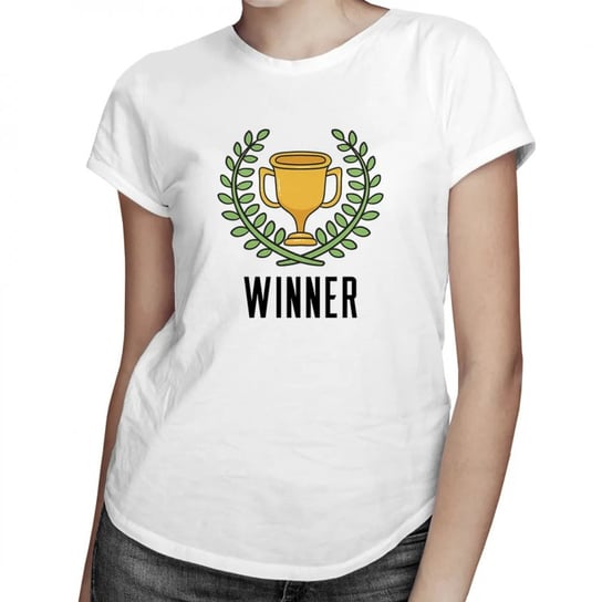 Koszulkowy, Winner - damska koszulka z nadrukiem, rozmiar L Koszulkowy