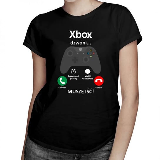 Koszulkowy, Xbox dzwoni, muszę iść - damska koszulka z nadrukiem, rozmiar M Koszulkowy