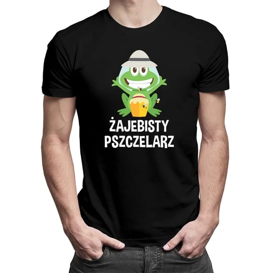 Koszulkowy, Żajebisty pszczelarz - męska koszulka z nadrukiem, rozmiar L Koszulkowy