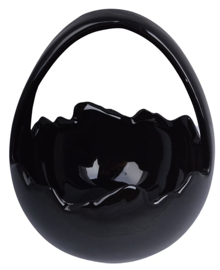 Koszyczek ceramiczny duży, czarny, 18 cm Ewax