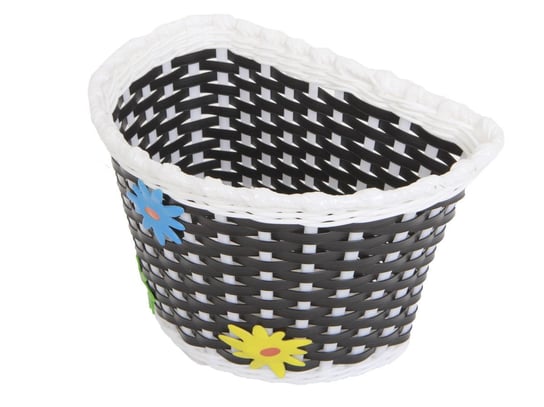Koszyk Plastikowy Biało-Czarny Z Kwiatkiem  Bso1-9 Romet