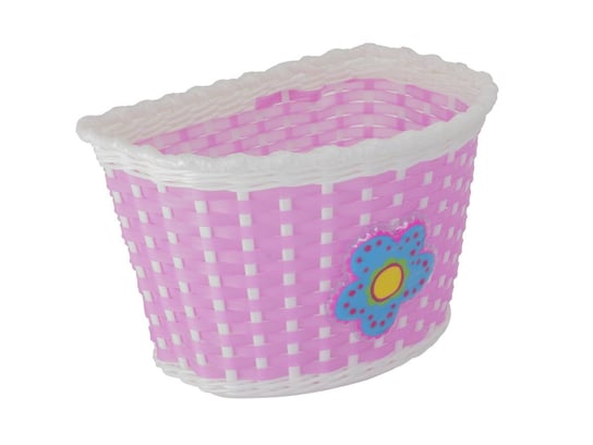 Koszyk Plastikowy Biało-Różowy Z Kwiatkiem  Bso1-8 Romet