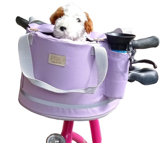 Koszyk rowerowy fotelik dla psa Kosz na rower odpinany na zakupy LAWENDOWY 34 PINO
