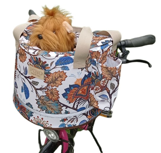 Koszyk rowerowy transporter dla psa Kosz na rower odpinany na zakupy Kwiaty 02 PINO