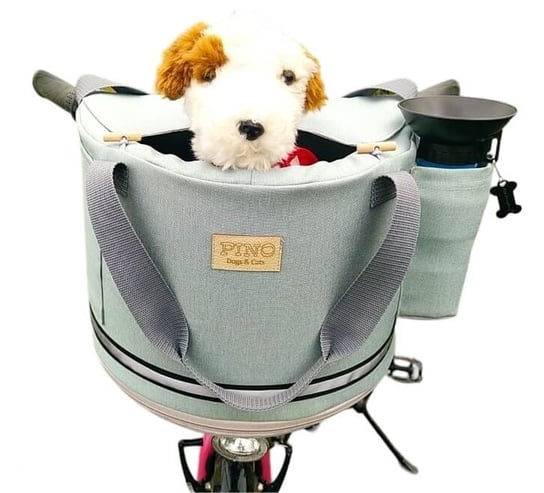 Koszyk rowerowy transporter dla psa Kosz na rower odpinany na zakupy MIĘTOWY PINO