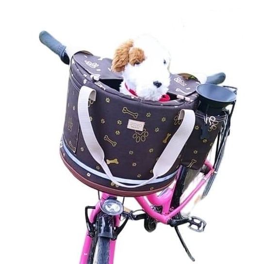 Koszyk rowerowy transporter dla psa Kosz na rower odpinany na zakupy ZŁOTE ŁAPKI PINO