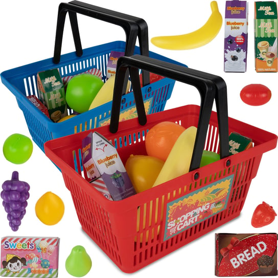 Koszyk Sklepowy Na Zakupy + Owoce, Warzywa I Produkty MalPlay