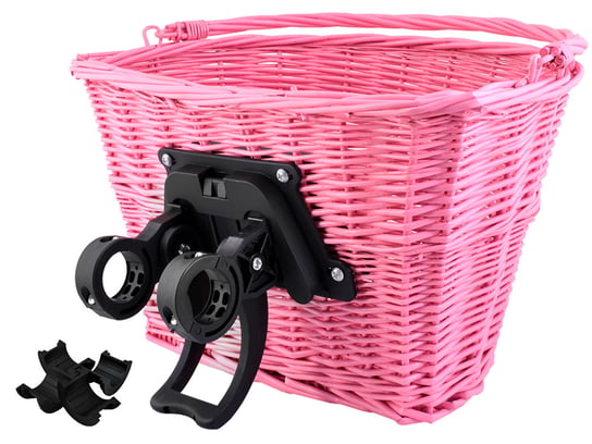 Koszyk wiklinowy na rower ISO TRADE, różowy Iso Trade