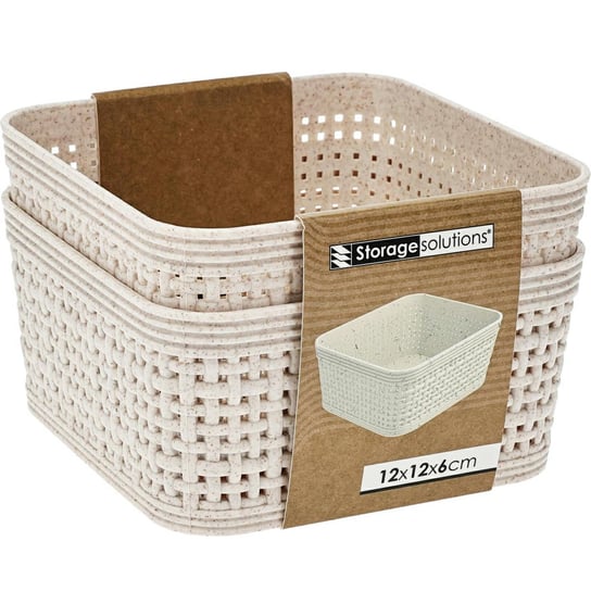 Koszyki do przechowywania 2 szt. beżowe 12x12x6 cm StorageSolutions