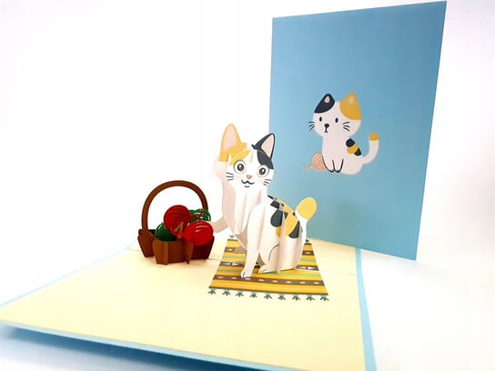Kot Bawiące Się Włóczką, Kartka 3d, Urodziny B-day GrandGift