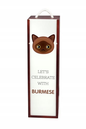 Kot burmski Pudełko na wino z grafiką drewniane Inna marka