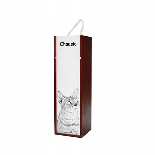 Kot Chausie Pudełko na wino z grafiką zdjęciem Inna marka