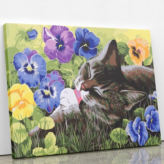 Kot czyścioch - Malowanie po numerach 50x40 cm ArtOnly