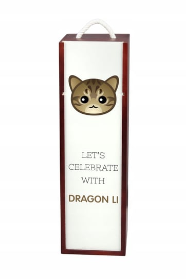 Kot Dragon Li Pudełko na wino z grafiką drewniane Inna marka