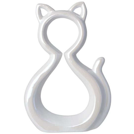 Kot Figurka Ceramiczna Biały 21 Cm Aleja Kwiatowa