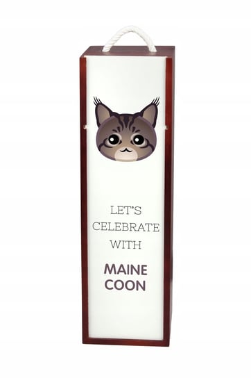 Kot Maine Coon Pudełko na wino z grafiką drewniane Inna marka