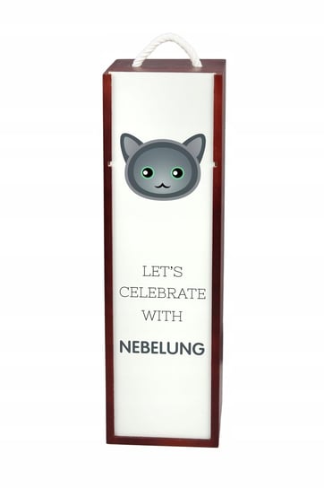 Kot Nebelung Pudełko na wino z grafiką drewniane Inna marka