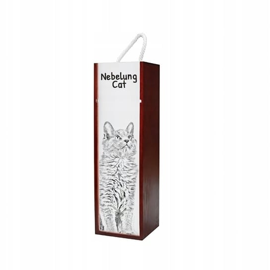 Kot Nebelung Pudełko na wino z grafiką zdjęciem Inna marka