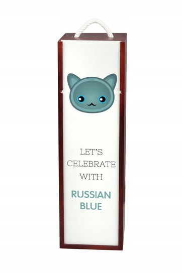 Kot rosyjski niebieski Pudełko na wino z grafiką Inna marka