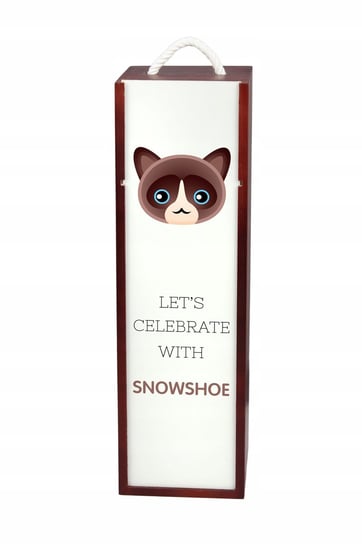 Kot snowshoe Pudełko na wino z grafiką drewniane Inna marka