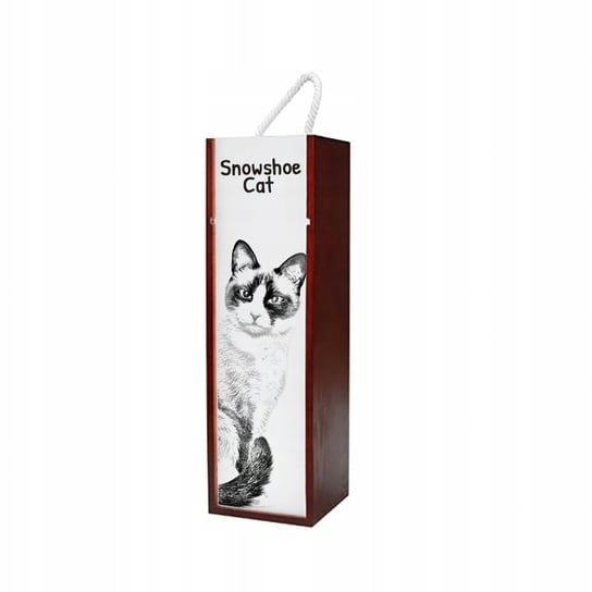 Kot snowshoe Pudełko na wino z grafiką zdjęciem Inna marka