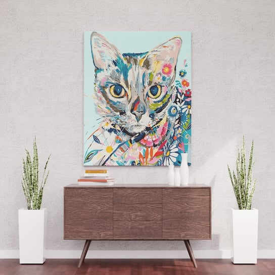 Kot w kolorach - malowanie po numerach 30x40 cm ArtOnly