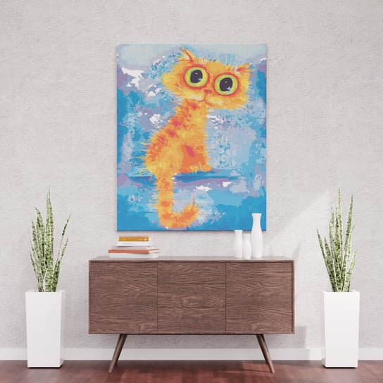 Kot z zielonymi oczami - Malowanie po numerach 50x40 cm ArtOnly