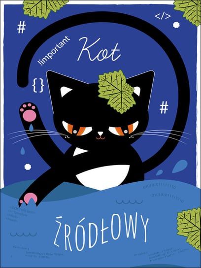 Kot Źródłowy niebieski - plakat 21x29,7 cm / AAALOE Inna marka