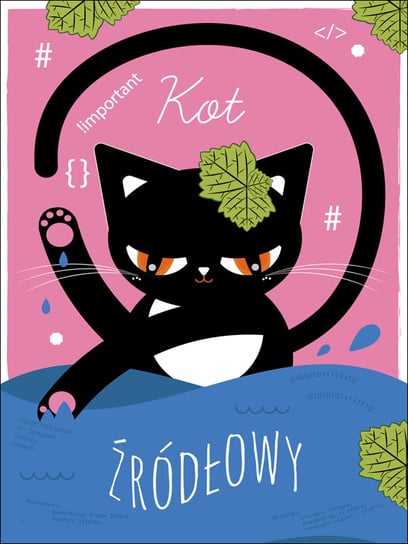 Kot Źródłowy różowy - plakat 29,7x42 cm / AAALOE Inna marka