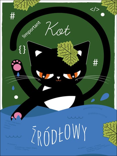 Kot Źródłowy zielony - plakat 29,7x42 cm / AAALOE Inna marka