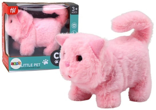 Kotek Pluszowy Interaktywny Zwierzątko Chodzi Miauczy Różowy Lean Toys