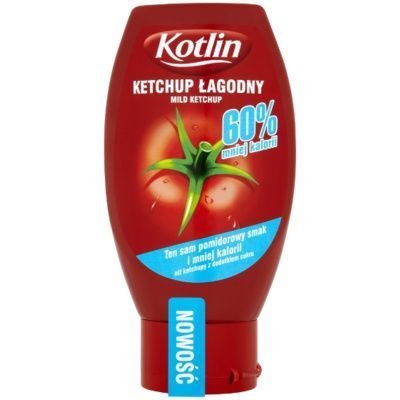 Kotlin, Ketchup Łagodny 60% mniej kalorii, 450 g Kotlin