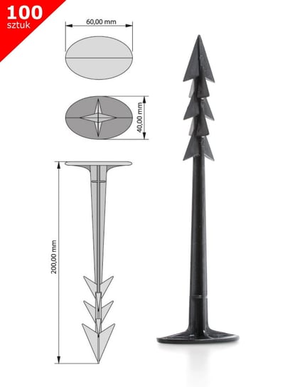 Kotwy mocujące do podłoża GeoPEG 100 szt. PRIMEGARDEN