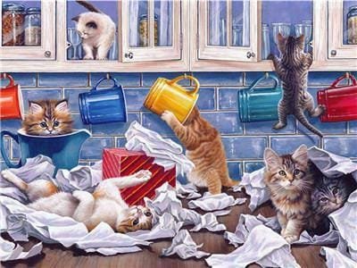 Koty - psotniki - Malowanie po numerach 50x40 cm ArtOnly